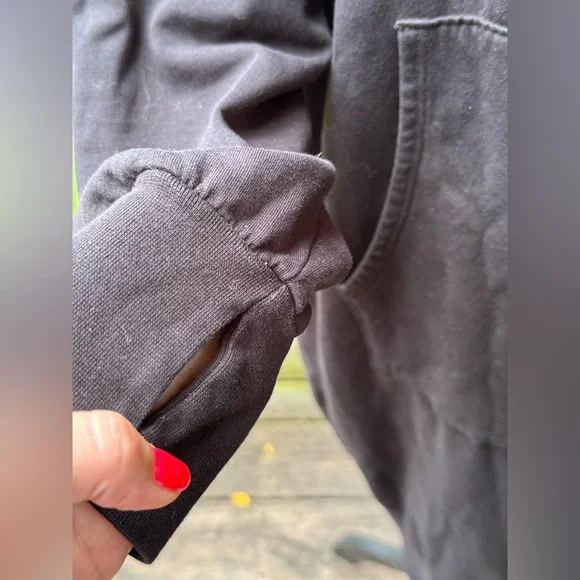 Electric & Rose cozy Sweatshirt Full Zip Hooded Dress Women 1X Black Pockets - Picture 5 of 6